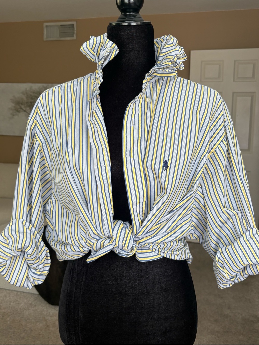 Reworked Ralph Lauren striped button shirt size L